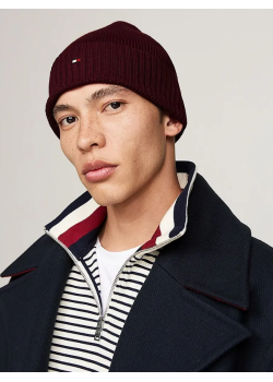 Čiapka Tommy Hilfiger v bordovej farbe