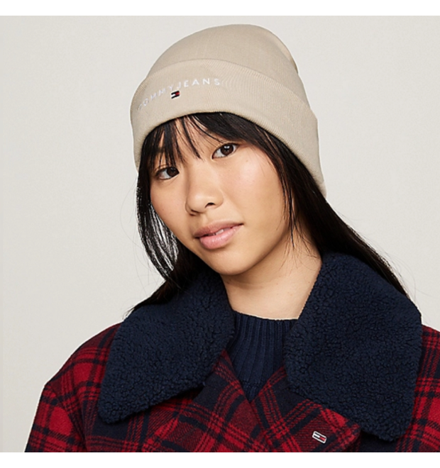 Dámska béžová čiapka Tommy Jeans Dámska béžová čiapka Tommy Jeans