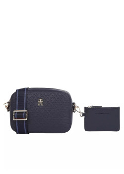 Tommy Hilfiger monogram camera bag crossbody kabelka modrá