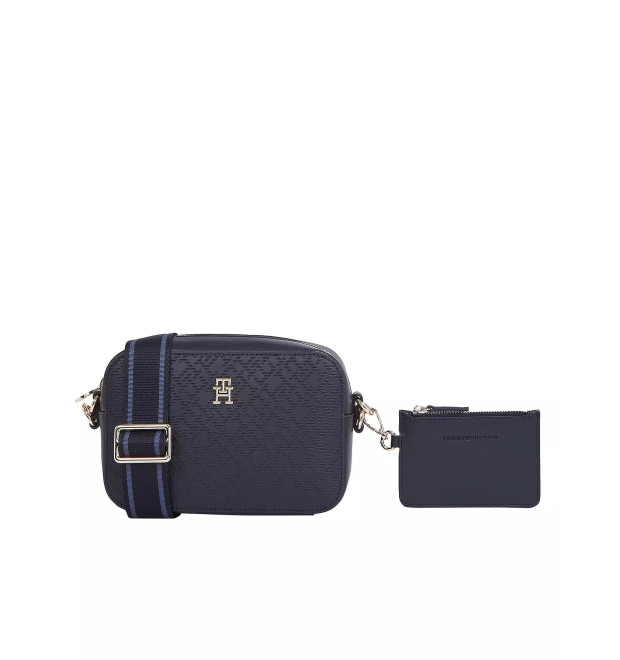Tommy Hilfiger monogram camera bag crossbody kabelka modrá Tommy Hilfiger monogram camera bag crossbody kabelka modrá