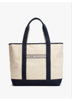 Tommy Hilfiger plátená Beach veľká taška béžová