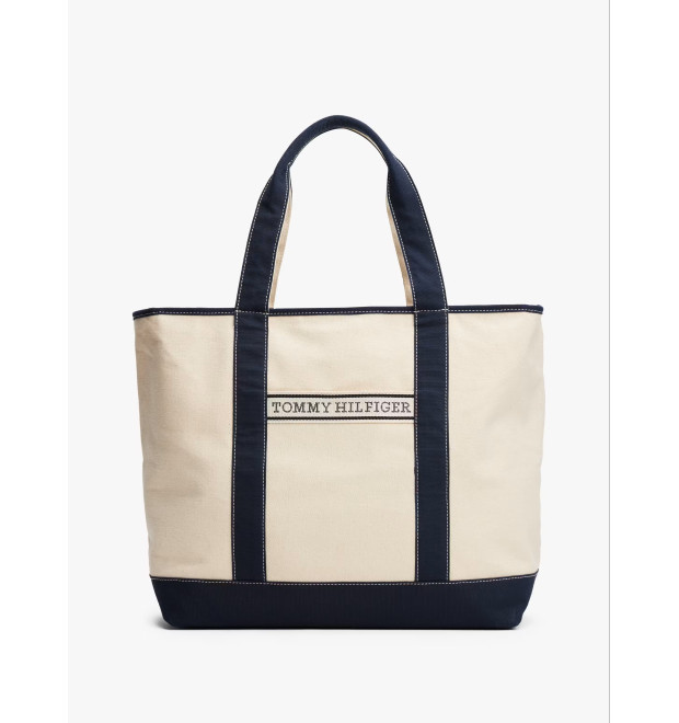Tommy Hilfiger plátená Beach veľká taška béžová Tommy Hilfiger plátená Beach veľká taška béžová