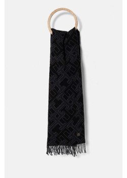Dámsky čierny  šál Tommy Hilfiger s monogramom