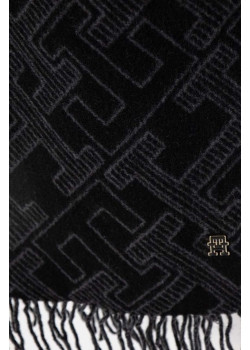 Dámsky čierny  šál Tommy Hilfiger s monogramom