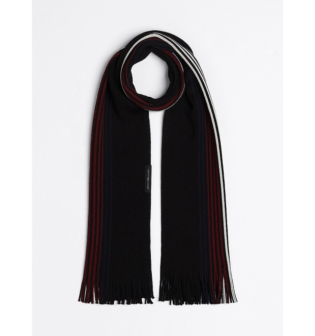 Pánsky vlnený šál Tommy Hilfiger v čiernej farbe Pánsky vlnený šál Tommy Hilfiger v čiernej farbe