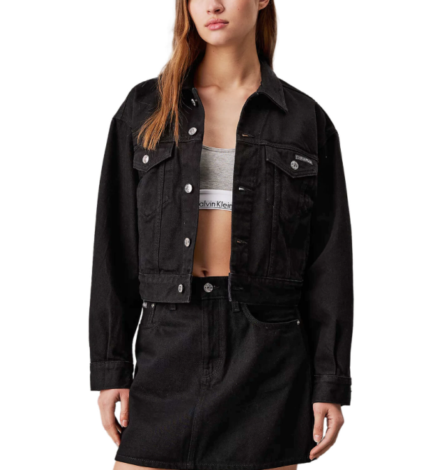 Džínsová čierna oversize bunda Calvin Klein Džínsová čierna oversize bunda Calvin Klein