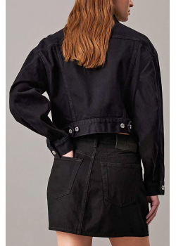 Džínsová čierna oversize bunda Calvin Klein