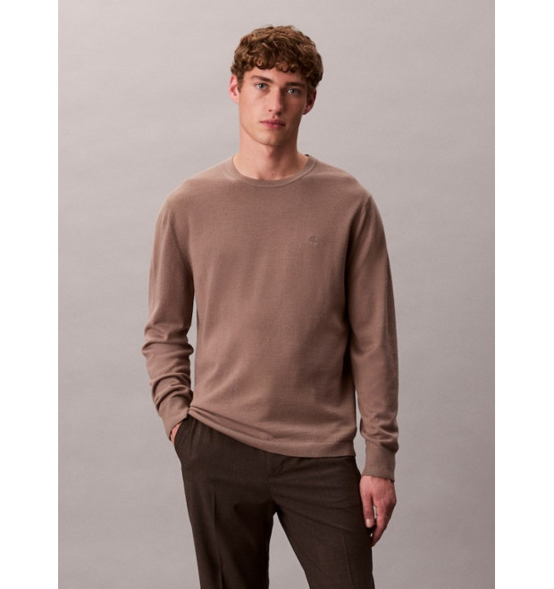 Calvin Klein pánsky sveter merino hnedý Calvin Klein pánsky sveter merino hnedý