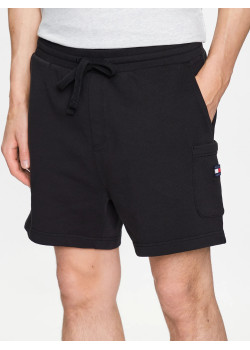 Teplákové čierne kraťasy Tommy Jeans