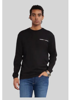 Čierne tričko s dlhým rukávom Tommy Jeans