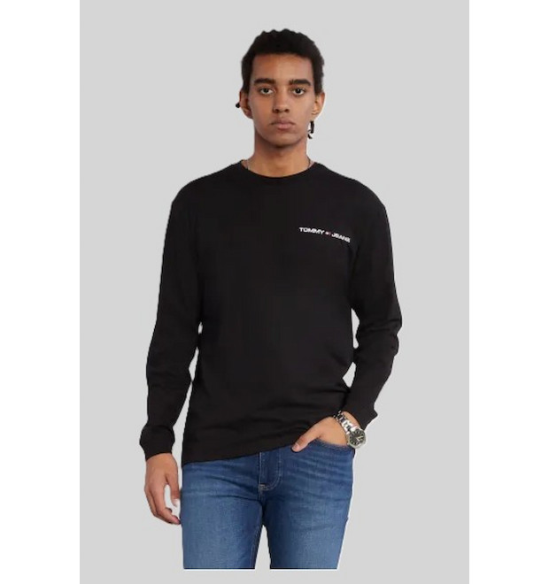 Čierne tričko s dlhým rukávom Tommy Jeans Čierne tričko s dlhým rukávom Tommy Jeans
