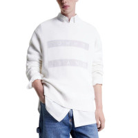 Tommy Jeans pánske pulóver s veľkým logom biely