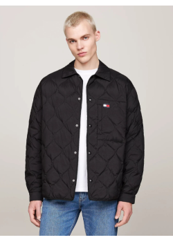 Tommy Jeans pánska krátka prešívaná bunda čierna