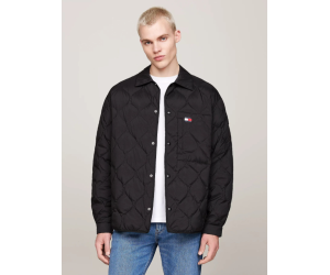 Tommy Jeans pánska krátka prešívaná bunda čierna