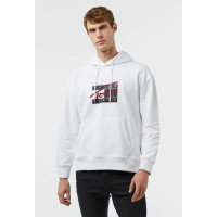 Bavlnená biela mikina s kapucňou Tommy Jeans 