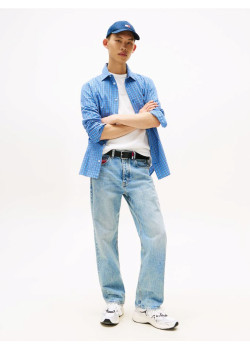 Tommy Hilfiger pánske straight fit rifle modré