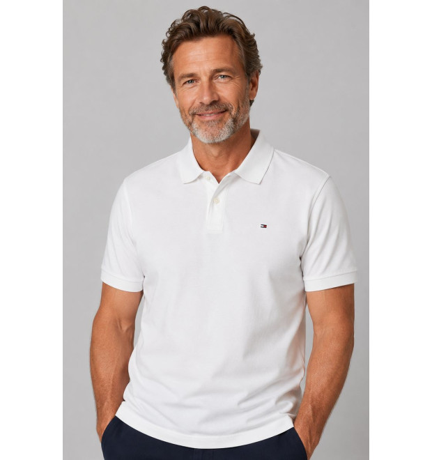 Tommy Jeans pánska WHT polokošeľa biela
