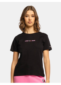 Tommy Jeans tričko s farebným logom čierne