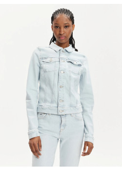 Rifľová bunda Tommy Jeans bledo modrá