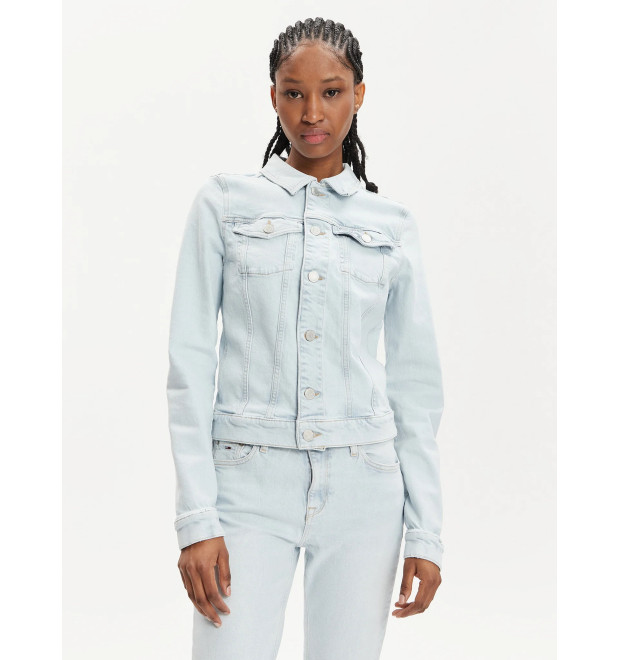 Rifľová bunda Tommy Jeans bledo modrá Rifľová bunda Tommy Jeans bledo modrá