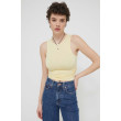 Crop top Tommy Hilfiger jemne žltý Crop top Tommy Hilfiger jemne žltý
