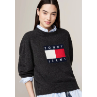 Dámsky sveter Tommy Jeans v čiernej farbe Dámsky sveter Tommy Jeans v čiernej farbe
