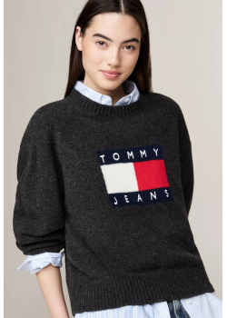 Dámsky sveter Tommy Jeans v čiernej farbe
