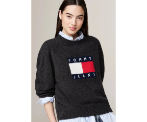 Dámsky sveter Tommy Jeans v čiernej farbe