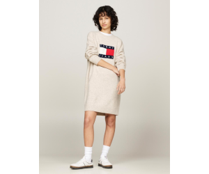 Šaty s prímesou vlny Tommy Jeans  béžové