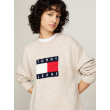 Šaty s prímesou vlny Tommy Jeans béžové Šaty s prímesou vlny Tommy Jeans béžové