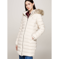 Dlhá dámska krémová bunda Tommy Hilfiger Dlhá dámska krémová bunda Tommy Hilfiger
