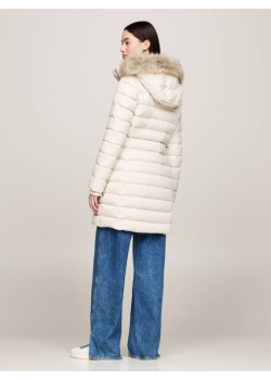 Dlhá dámska krémová bunda Tommy Hilfiger