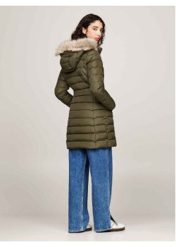 Dlhá dámska zelená bunda Tommy Hilfiger