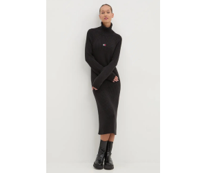 Čierne bavlnené šaty Tommy Jeans - MIDI