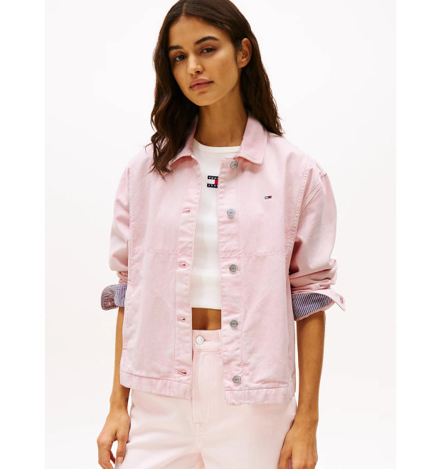 Tommy Jeans dámska denim bunda ružová Tommy Jeans dámska denim bunda ružová