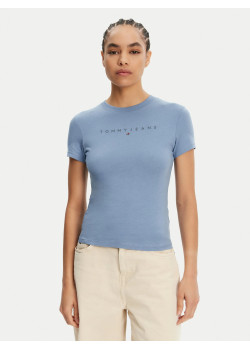 Tommy Jeans dámske tričko Slim Tonal Linear modré