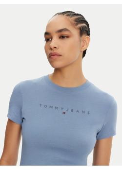Tommy Jeans dámske tričko Slim Tonal Linear modré