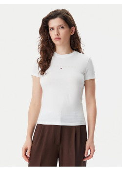 Tommy Jeans dámske tričko Slim Tonal Linear biele