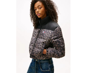 Tommy Jeans dámska páperová bunda s leopardím vzorom
