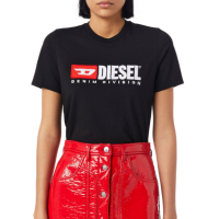 Dámske čierne tričko s farebným logom Diesel
