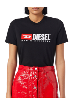 Dámske čierne tričko s farebným logom Diesel
