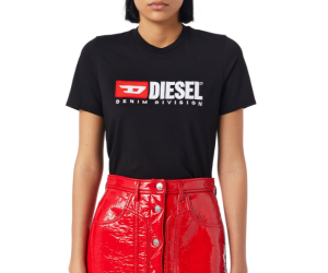 Dámske čierne tričko s farebným logom Diesel