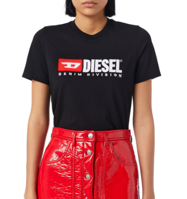 Dámske čierne tričko s farebným logom Diesel