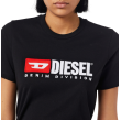 Dámske čierne tričko s farebným logom Diesel