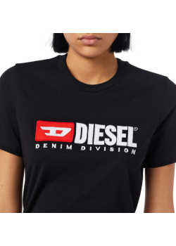Dámske čierne tričko s farebným logom Diesel