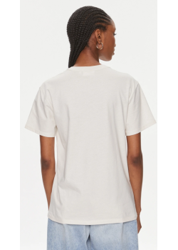 Dámske Écru tričko s minimalistickým logom Calvin Klein
