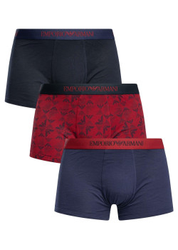 Pánske boxerky Emporio Armani 3Pack bordové/modré mix