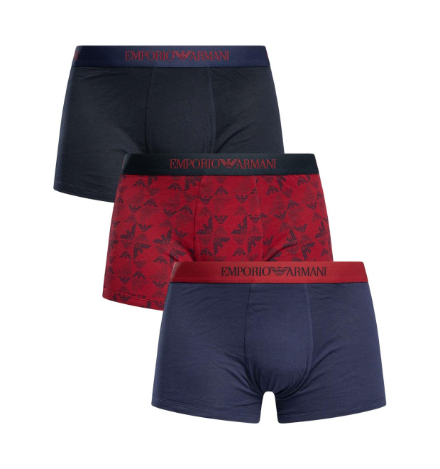 Pánske boxerky Emporio Armani 3Pack bordové/modré mix Pánske boxerky Emporio Armani 3Pack bordové/modré mix