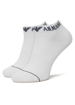 Emporio Armani pánske členkové ponožky 3Pack biele
