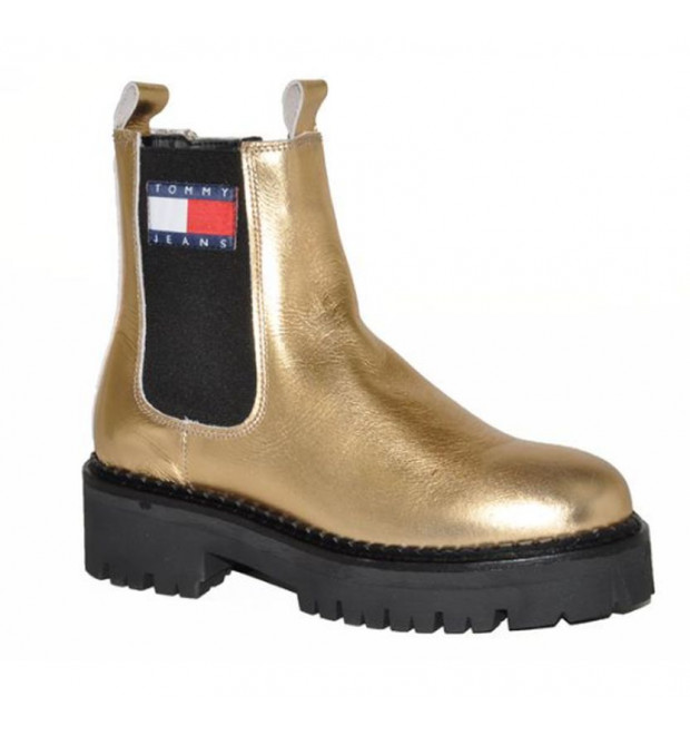 Dámske zlaté členkové čižmy Tommy Hilfiger Dámske zlaté členkové čižmy Tommy Hilfiger
